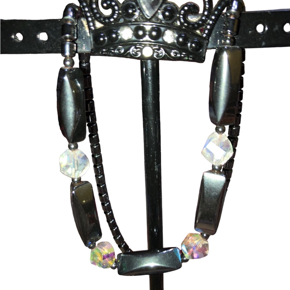 Black and Clear Stone Necklace